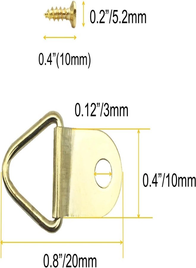 EesTeck 50 Pack Small Triangle Ring Steel Picture Hangers with Screws Picture Frames Picture Hang Solutions, for Hanging Clock Paintings Artwork Picture Frame Hook Photos(Gold) - Image 5
